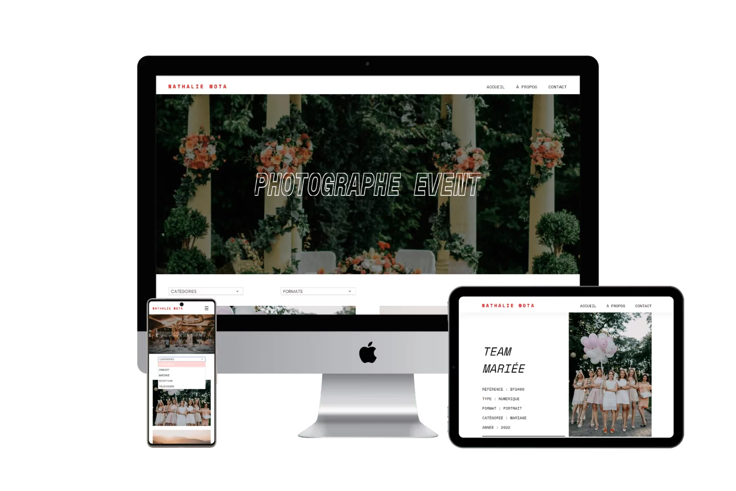 présentations d'un site en image pour mon portfolio